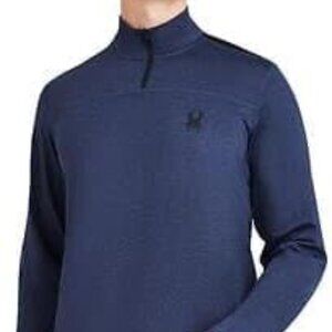 Spyder Active SPM808U ProW=B Heather Blue 1/4 Zip Performance Pullover Size XXL